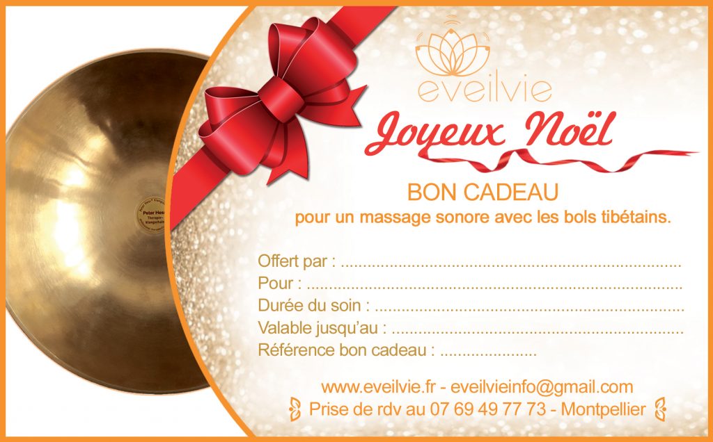Bon cadeau spécial Noël Eveilvie massage sonore